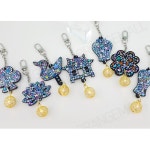 한국방문 외국인 전통만들기 자개공예 반딧불 LED키링 5개 자개풀포함