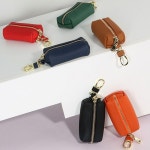 베이직 지퍼 소가죽 키홀더 키링 약5x15 5x2