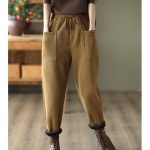 EAMT 여자 9부 바지 니트 슬림 기모 빈티지 캐주얼 추동 도톰팬츠 후드 배기팬츠 빅포켓 EUNG3