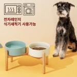 와프와프 슬로우식기 대형견 2구 세라믹 식기세트 대형견밥그릇 그린 슬로우 그린 1개