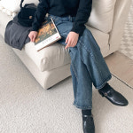 즈본 루즈핏 댄디 시크릿 슬라우치 여성 배기 청바지 J2011