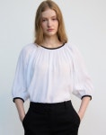 제이에스엔와이 우먼 Back Ribbon Shirring Blouse