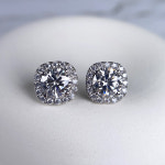 가공 랩다이아 귀걸이 헤일로 1캐럿 라운딩스퀘어 종로 다이아 이어링