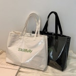 여성 비닐코팅 디자인 유광 숄더 에코백 데일리백 여행가방