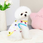 애견 여름 부드러운 패턴 민소매 티셔츠 코디