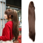 여자 스트레이트 긴생머리 집게형 포니테일 네츄럴블랙