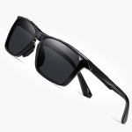 남성 운전 골프 편광 렌즈 선글라스 블랙스모크