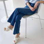 즈본 미들웨스트 슬림 스판 플레어 여성 청바지 J1053