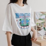 모드제니 일구칠팔 여성 프린팅 오버핏 박스핏 반팔 13827868