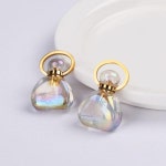 경적 도금 마노면 된 매력 10 개 천연 달 스톤 오팔 펜던트 비즈 여성용 귀걸이 목걸이