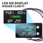 전압계 배터리 용량 표시기 납산 리튬 LiFe PO4 게이지 계량기 온도 제어 DC10V-100V