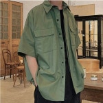 얇은 여름 레이어드 편한 남성 포켓 남방 반팔셔츠