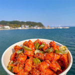 포항맛집 영일대명물 포항초닭강정 지역명물 당일조리 국내산정육 2개 400g 반반