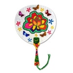 만들기 꽃 민화 원형부채 만들기 5EA 만들기대장 여름만들기 부채만들기 어린이집만들기