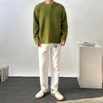 영스룩 남자헨리넥니트 남자오버핏니트