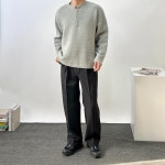 영스룩 남자헨리넥니트 남자오버핏니트