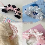 코어마블집게핀 자개 발레 머리 헤어 액세서리 리본 코어마블집게