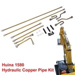 Huina 1580 업그레이드 유압 구리 파이프 키트 RC 굴삭기 붐 암 모델 액세서리