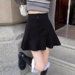 투 단추 물결 라인 다리가 길어 보이는 치마 바지