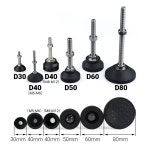 4개 조절식 선반 피트 다리 M8 M6 회전식 레벨링 나사형 M5 직경 베이스 D40xM5x30mm 4 Pcs