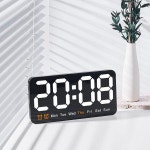 대형 디지털 벽시계 LED 대형 디스플레이 밝기 조절 알람 시계 날짜 주 시간 온도 1 PC