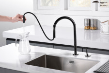 필로토 더죤테크 슈티에싱크397 블랙크롬 2홀 주방수전