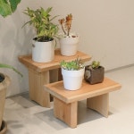 우드 스탠드 선반 원목 화분대 2단 진열 2P 세트