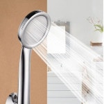 강력한 물줄기 욕실 샤워기헤드 원형 샤워헤드