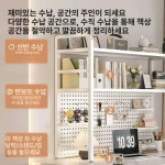 책상 타공 보드 정리대 후크 수납 스탠드 타공판 인테리어 페그보드 선반 2단