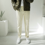 남자 프리미엄 코튼 사방 스판 컴포트 밴딩 기모 면바지 치노팬츠