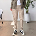 남자 프리미엄 코튼 사방 스판 컴포트 밴딩 기모 면바지 치노팬츠