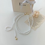 레이어진주목걸이 펄 롱 포인트 여성 주얼리 액세서리