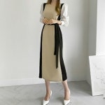 에꼴드파리 배색 원피스 F43WOB007Z