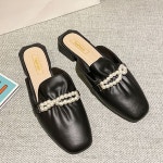 여성 3컬러 진주 꼬임 플랫 로우 블로퍼