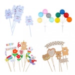 생일 케이크 소품 풍선 토퍼 diy 만들기 세트 토끼토퍼 5p