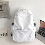 화이트 체커 캐주얼 학생 백팩 데일리 심플 가방