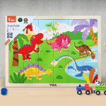 비가 원목퍼즐 24pcs 공룡 퍼즐 유아원목퍼즐 아동원목퍼즐 아기원목퍼즐 V51460