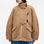 GANNI GANNI 부클 울 드롭 숄더 재킷 Tiger S Eye F8798177