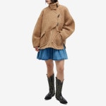 GANNI GANNI 부클 울 드롭 숄더 재킷 Tiger S Eye F8798177