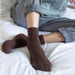 따뜻한 남녀 겨울 보온 기모 긴목 수면 양말 남성용