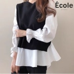 에꼴드파리 에꼴드파리 라엘 셔츠 조끼세트 F43WBB007Z