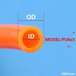 공기 호스 공압 튜브 파이프 PU 압축기 폴리우레탄 8x5mm 6x4 2 5 10M
