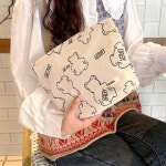 코듀로이 베어 엑세서리 수납 화장품 파우치 가방