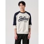 에잇세컨즈 배색 그래픽 래글런 스웻셔츠 264141FY10