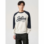 에잇세컨즈 배색 그래픽 래글런 스웻셔츠 264141FY10