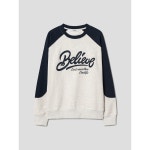 에잇세컨즈 배색 그래픽 래글런 스웻셔츠 264141FY10