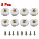 8Pcs 22 샤워 룸 도르래 흰색 욕실 슬라이딩 유리 도어 휠 나사와 나일론 구리 롤러