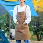 캔버스 크로스 앞치마 1P 카페 꽃집 공방 주방 미술 01카키