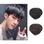 남성 인모 앞머리 부분 가발 1P 똑딱이 헤어피스