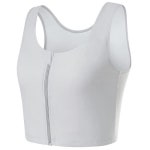 GCTBL 여성용 FTM 가슴 바인더 집업 통기성 하프 바인더 브라 Z1-그레이